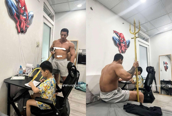 Ảnh vui 18-3: 'Làm bài tập dễ lắm, để bố chỉ cho' - Ảnh 1.