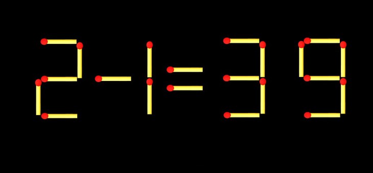 Thử tài IQ: Di chuyển một que diêm để 2-1=39 thành phép tính đúng - Ảnh 1.