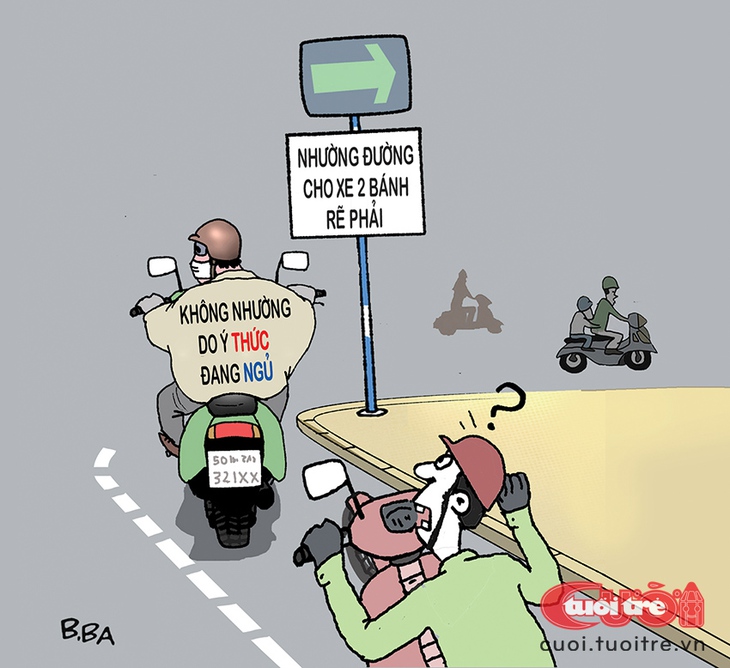 Bao giờ cập nhật thói quen nhường đường cho xe rẽ phải? - Ảnh 1.