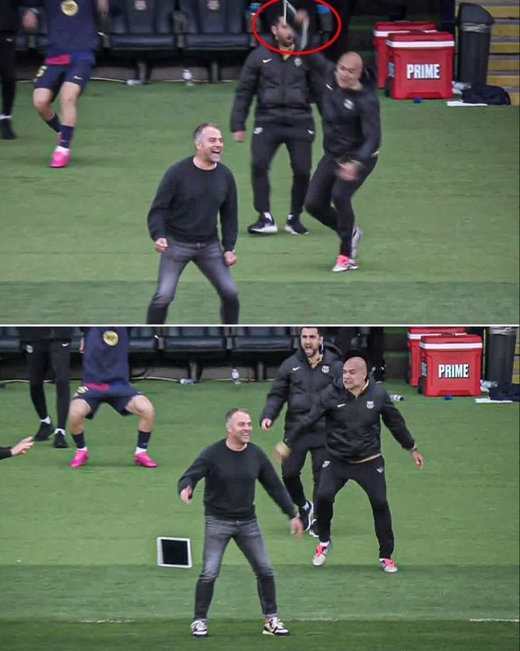 Trợ lý HLV Barca tức giận đập iPad trong trận gặp Celta Vigo - Ảnh 1.