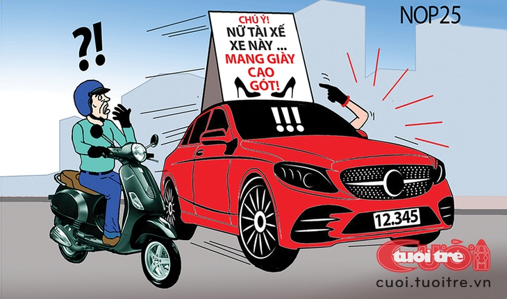 Chú ý xe này do tài xế nữ điều khiển - Ảnh 1.