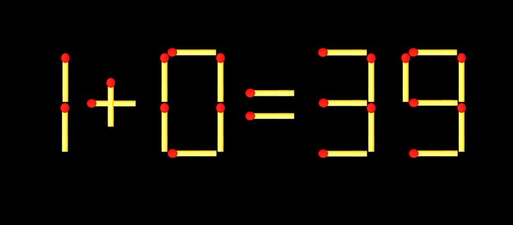 Thử tài IQ: Di chuyển một que diêm để 1+0=39 thành phép tính đúng - Ảnh 1.