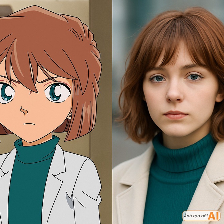 Dàn nhân vật Conan 'hóa người thật' gây sốt giữa trào lưu AI - Ảnh 4.