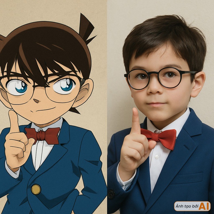 Dàn nhân vật Conan 'hóa người thật' gây sốt giữa trào lưu AI - Ảnh 1.