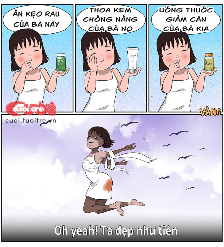 Cô gái 'đẹp như tiên' nhờ combo kẹo rau, chống nắng, giảm cân - Ảnh 1.