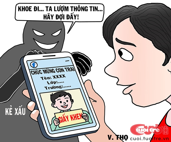 Công an cảnh báo việc khoe giấy khen của con cuối năm học - Ảnh 1.