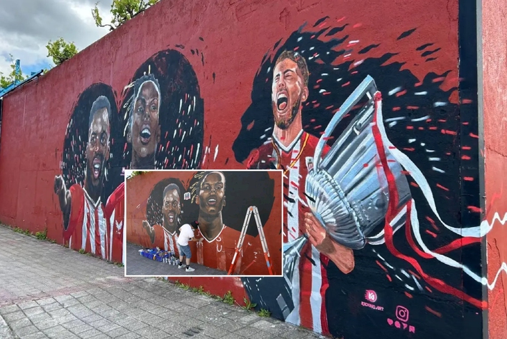 Muốn đến Barca, tranh tường của Nico Williams liên tục bị phá hoại - Ảnh 1.