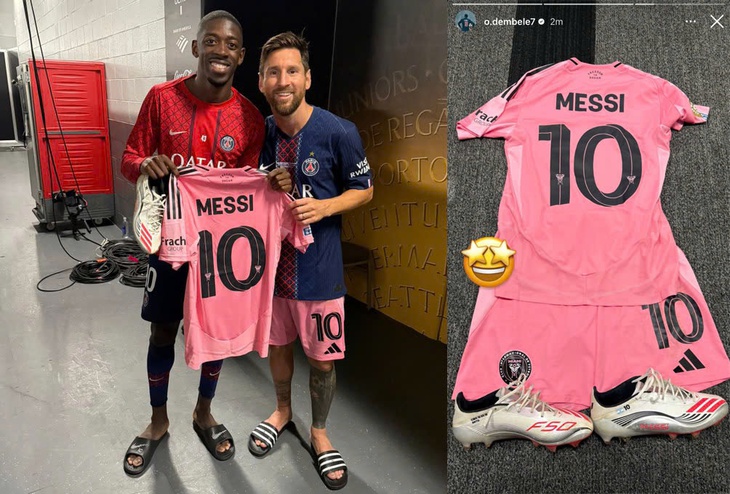 Dembele khoe ‘lột’ hết đồ của Messi tại FIFA Club World Cup - Ảnh 1.