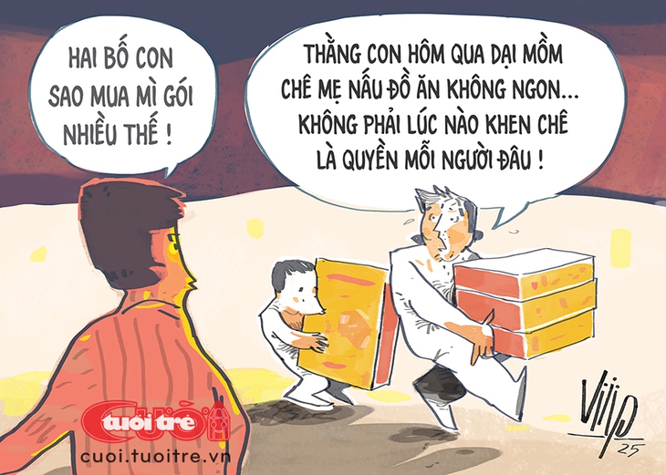 Hai bố con chê 'cơm mẹ nấu', không cái dại nào giống cái dại nào - Ảnh 1.