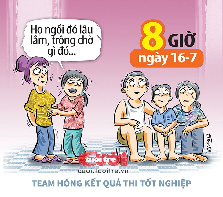 Cả nhà ngồi hóng kết quả thi tốt nghiệp - Ảnh 1.