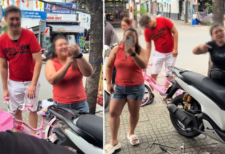 Video đầy tiếng cười giữa chủ tiệm sửa xe và 2 chị gái cực viral - Ảnh 1.