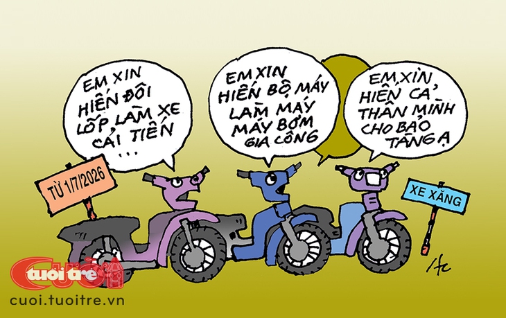 Xe xăng tình nguyện 'hiến tạng' - Ảnh 1.