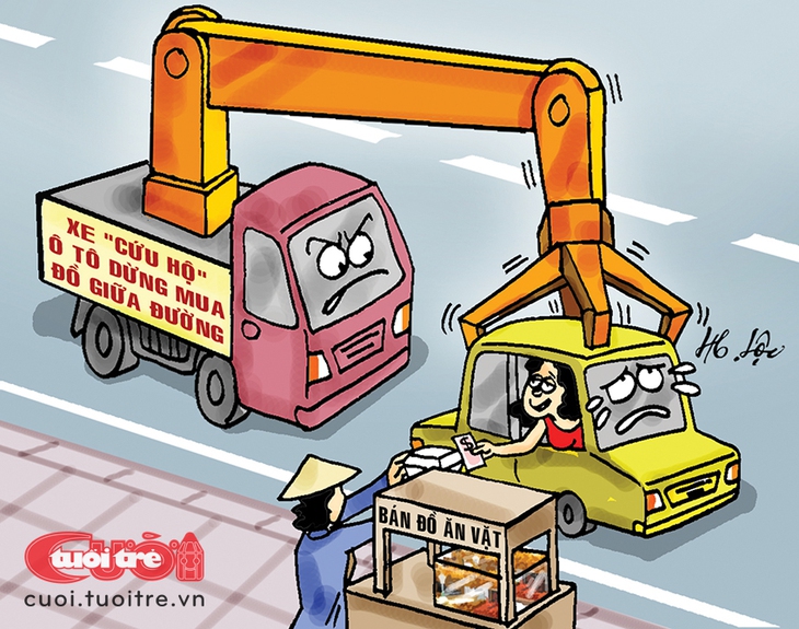 Chịu hết nổi ô tô dừng giữa đường mua đồ ăn - Ảnh 1.