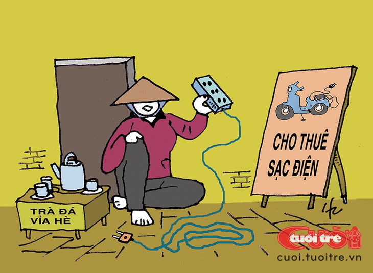 Nghề tay trái của bà bán trà đá vỉa hè - Ảnh 1.