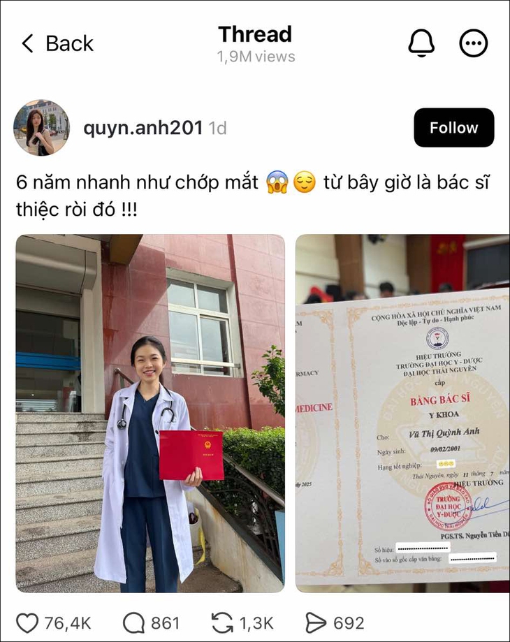 TikToker nào khoe bằng bác sĩ mà khiến netizen lo 'bệnh nhân cười bục chỉ mất'? - Ảnh 1.