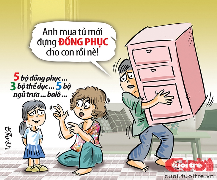 Phụ huynh chơi lớn sắm nguyên cái tủ để đựng đồng phục - Ảnh 1.