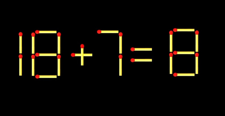 Thử tài IQ: Di chuyển một que diêm để 18+7=8 thành phép tính đúng - Ảnh 1.