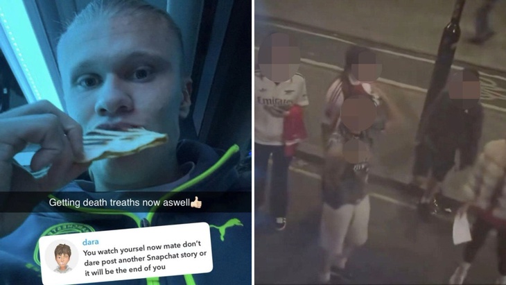 Bị fan Arsenal khiêu khích, Haaland lặng lẽ quay clip rồi đăng mạng xã hội - Ảnh 1.