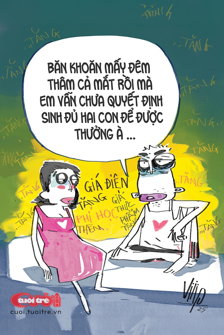 Vợ thức xuyên đêm giải bài toán 'sinh con được thưởng' - Ảnh 1.