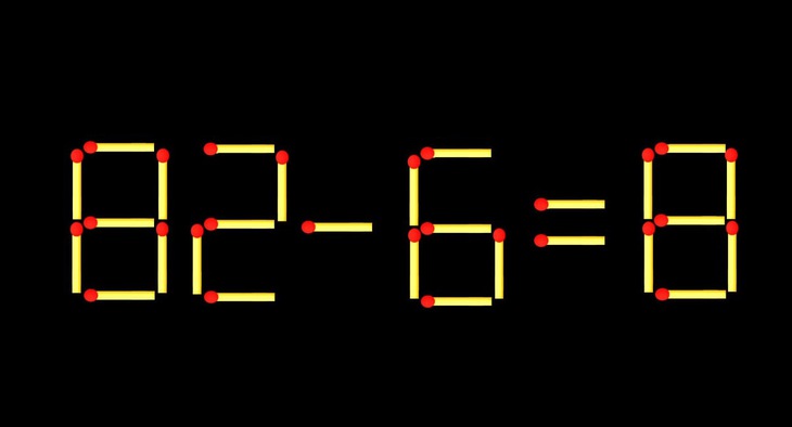 Thử tài IQ: Di chuyển một que diêm để 82-6=8 thành phép tính đúng - Ảnh 1.