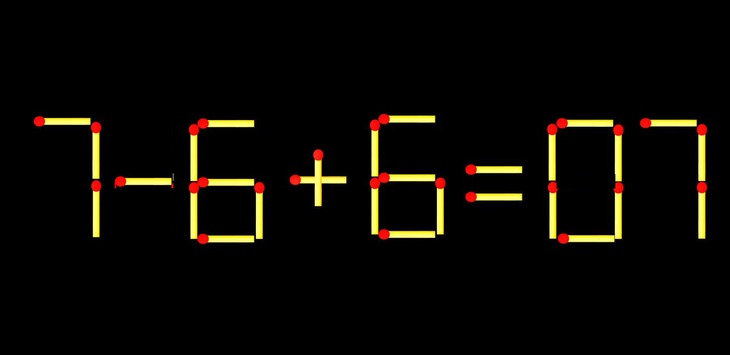Thử tài IQ: Di chuyển một que diêm để 76+6=87 thành phép tính đúng - Ảnh 1.