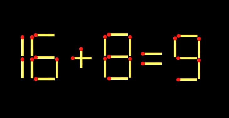Thử tài IQ: Di chuyển một que diêm để 16+8=9 thành phép tính đúng - Ảnh 1.