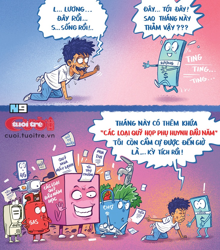 Lương về không cứu vãn nổi 'thấu chi' tiền chợ, tiền trường... - Ảnh 1.