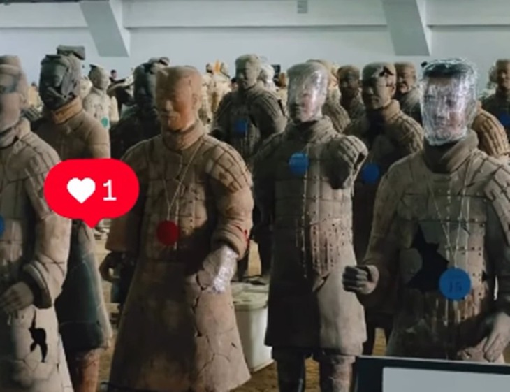 Tượng đất nung ở lăng mộ Tần Thủy Hoàng giống diễn viên Lâm Phong - Ảnh 1.