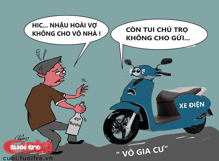 Xe điện tâm sự với bợm nhậu và anh bảo vệ chung cư - Ảnh 1.