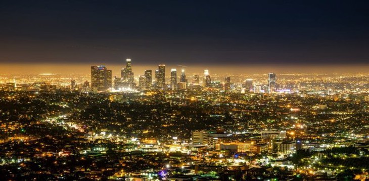 Bầu trời ô nhiễm ánh sáng ở Los Angeles. Ảnh: Shutterstock