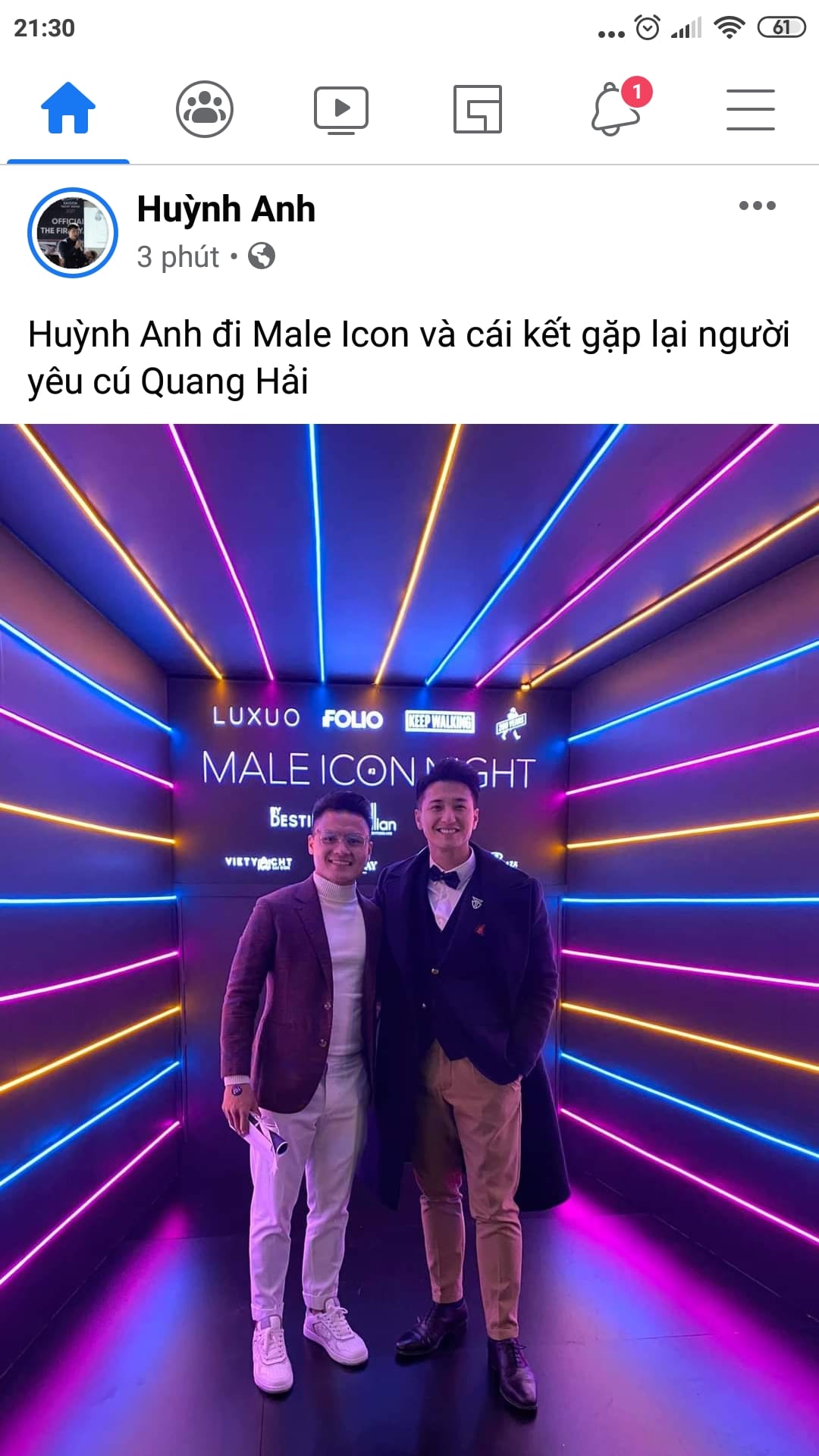 Huỳnh Anh đăng ảnh hài hước. Ảnh: Chụp màn hình.