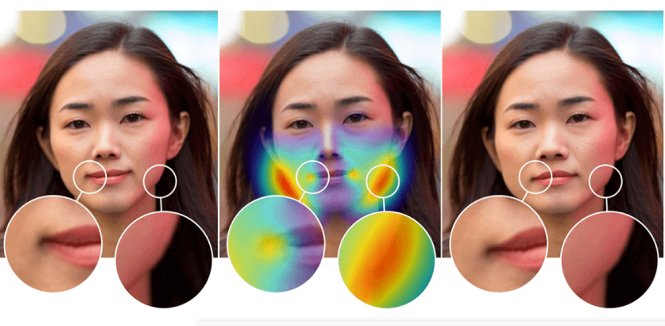 Công cụ của Adobe phát hiện được các điểm bị chỉnh sửa trên ảnh gốc (trái) và suy đoán được hình gốc ban đầu (phải). Ảnh: Adobe