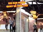 Cười rớt hàm với hội bạn bày trò chơi đu quay trong ngôi nhà hoang