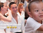 Hồ Ngọc Hà phì cười vì ông xã Kim Lý ngày càng giống hệt con trai Leon