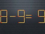 Di chuyển một que diêm để phép tính 8-9=9 thành đúng