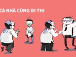 Hai cha con cùng đi thi làm mẹ lo mất ăn mất ngủ