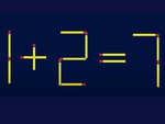 Di chuyển một que diêm để 1+2=7 thành phép tính đúng