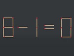 Thử tài IQ: Di chuyển một que diêm để 8-1=0 thành phép tính đúng