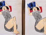 Ảnh vui 12-1: Mẹ 'tiền đình' khi xem tranh chân dung con tặng