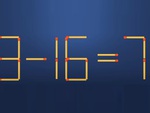 Thử tài IQ: Di chuyển một que diêm để 8-16=7 thành phép tính đúng
