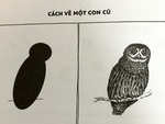 Ảnh vui 2-8: Cách vẽ một con cú gồm 2 bước đơn giản