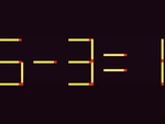 Thử tài IQ: Di chuyển hai que diêm để 5-3=1 thành phép tính đúng