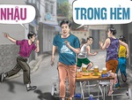 Bàn nhậu trong hẻm chạy tán loạn vì sợ... test cồn