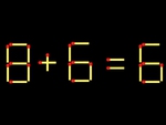 Thử tài IQ: Di chuyển một que diêm để 8+6=6 thành phép tính đúng