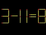 Thử tài IQ: Di chuyển một que diêm để 3-11=8 thành phép tính đúng
