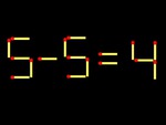 Thử tài IQ: Di chuyển một que diêm để 5-5=4 thành phép tính đúng