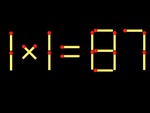 Thử tài IQ: Di chuyển một que diêm để 1x1=87 thành phép tính đúng