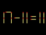 Thử tài IQ: Di chuyển một que diêm để 17-11=11 thành phép tính đúng
