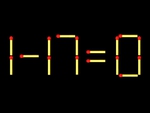 Thử tài IQ: Di chuyển một que diêm để 1-17=0 thành phép tính đúng