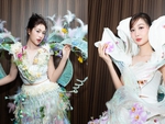 Đoàn Thiên Ân, Quế Anh trình diễn trang phục kết hợp với hoa độc đáo